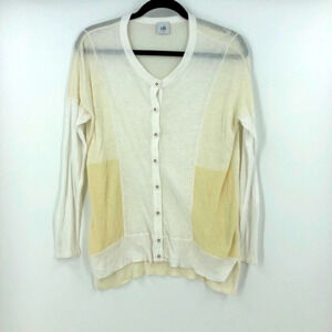 Cabi‎ #5009 Blanca cardigan Cream White button sz S
